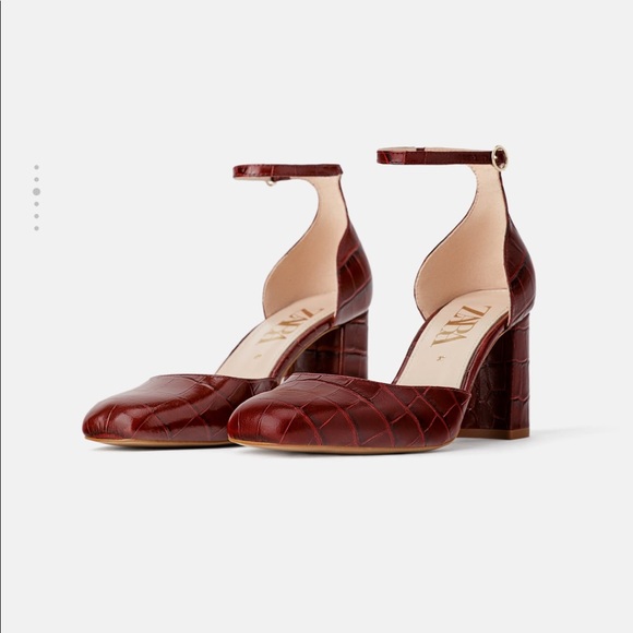 Zara leather animal embossed heels - Picture 4 of 8